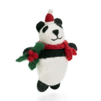 Christmas Panda Hanging Felt Decoration