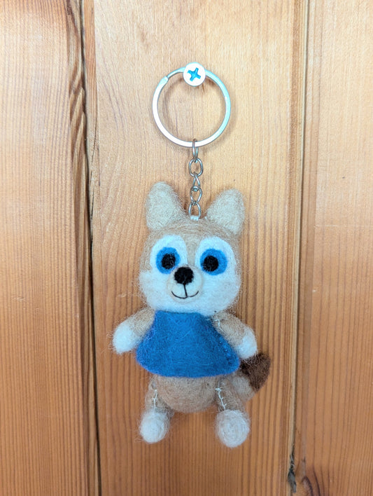 Cartoon Dog Felt Keyring