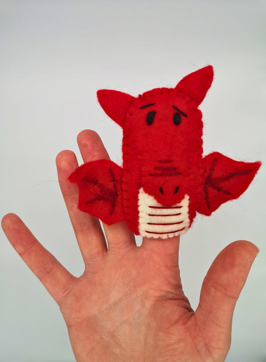 Handmade Dragon Felt Finger Puppet