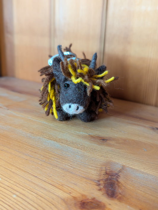 Highland Cow Felt Keychain