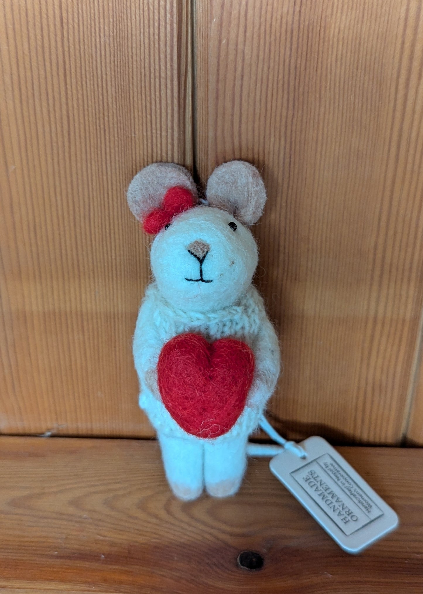 "I Love You" Mouse Hanging Felt Decoration