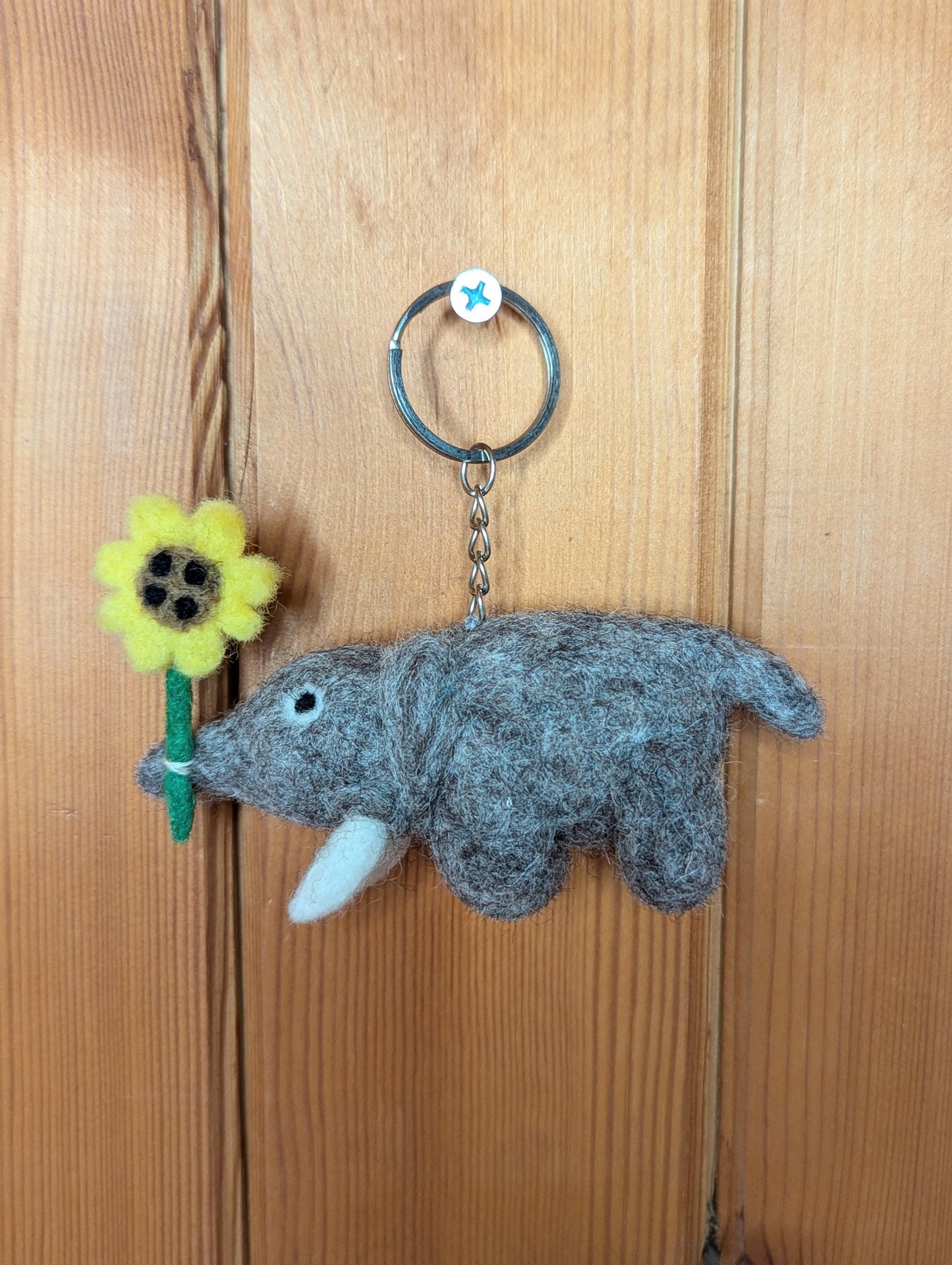 Elephant Felt Keyring