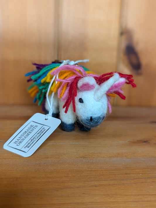 Unicorn Felt Keyring