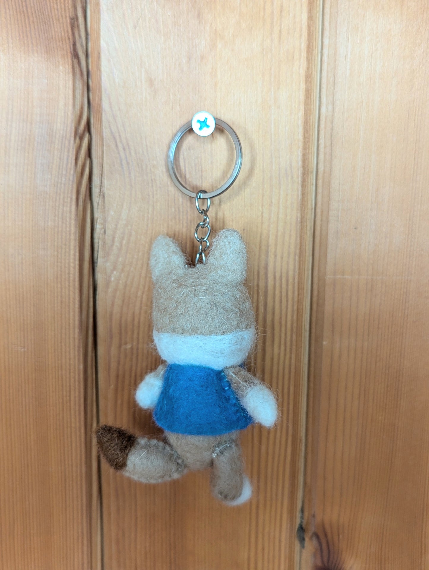 Cartoon Dog Felt Keyring