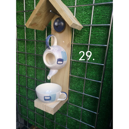 Handmade Novelty Teapot Bird Feeder. Number 15.
