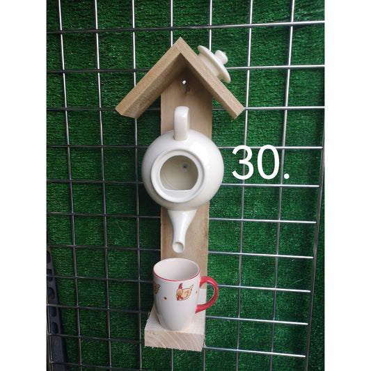 Handmade Novelty Teapot Bird Feeder. Number 14.