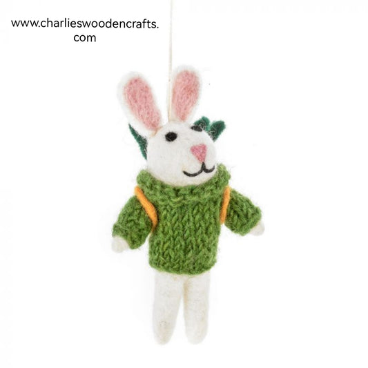 Rory the Rabbit Hanging Felt Decoration