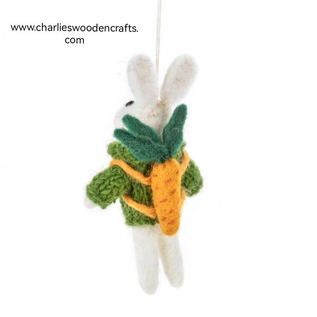 Rory the Rabbit Hanging Felt Decoration