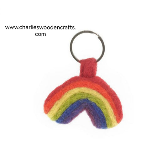 Rainbow Felt Keyring.