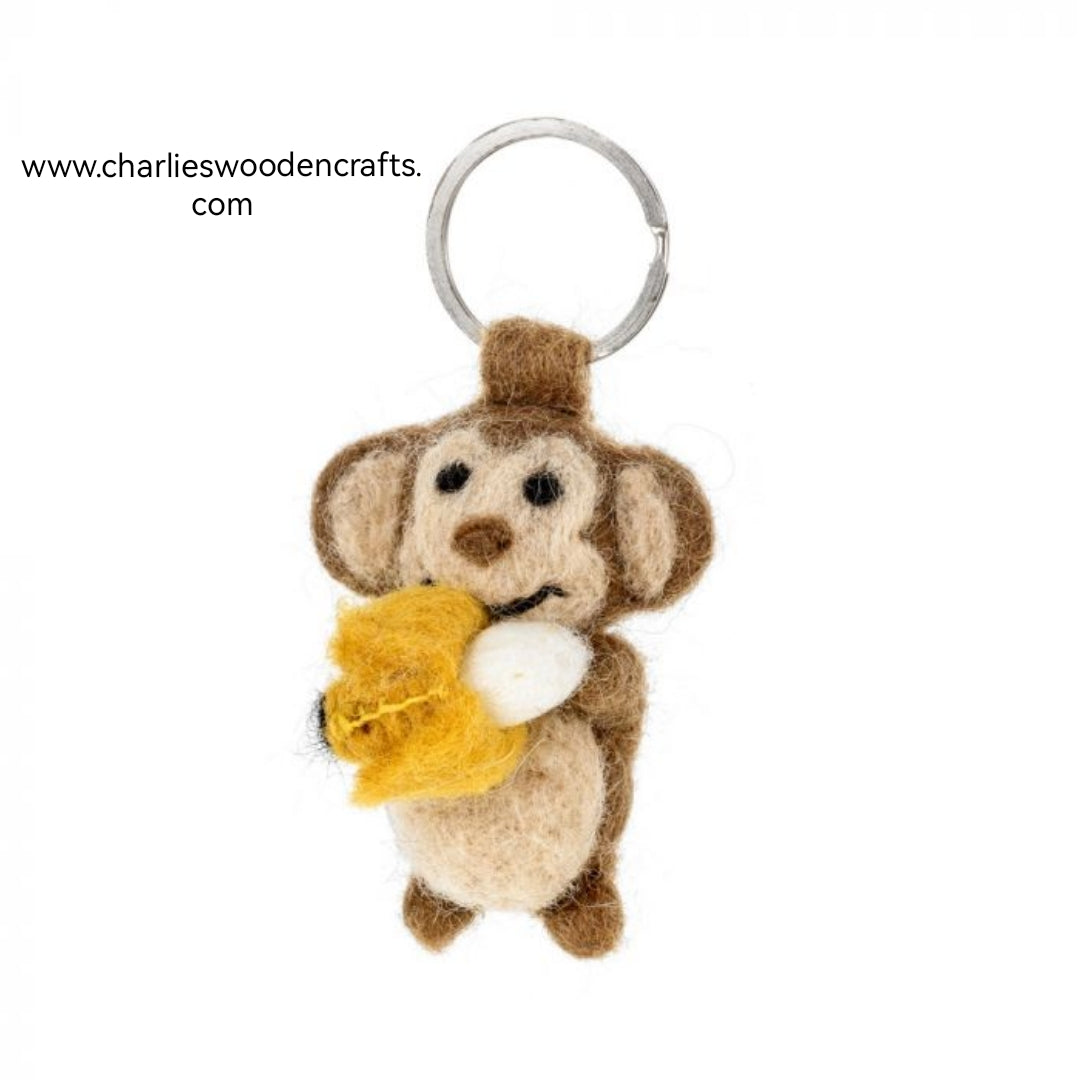 Monkey Felt keyring