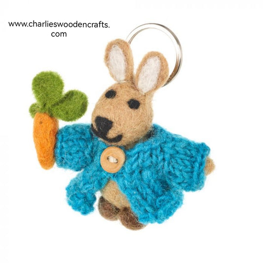 Rabbit Felt Keyring