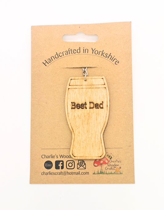 Best Dad Wooden Keyring