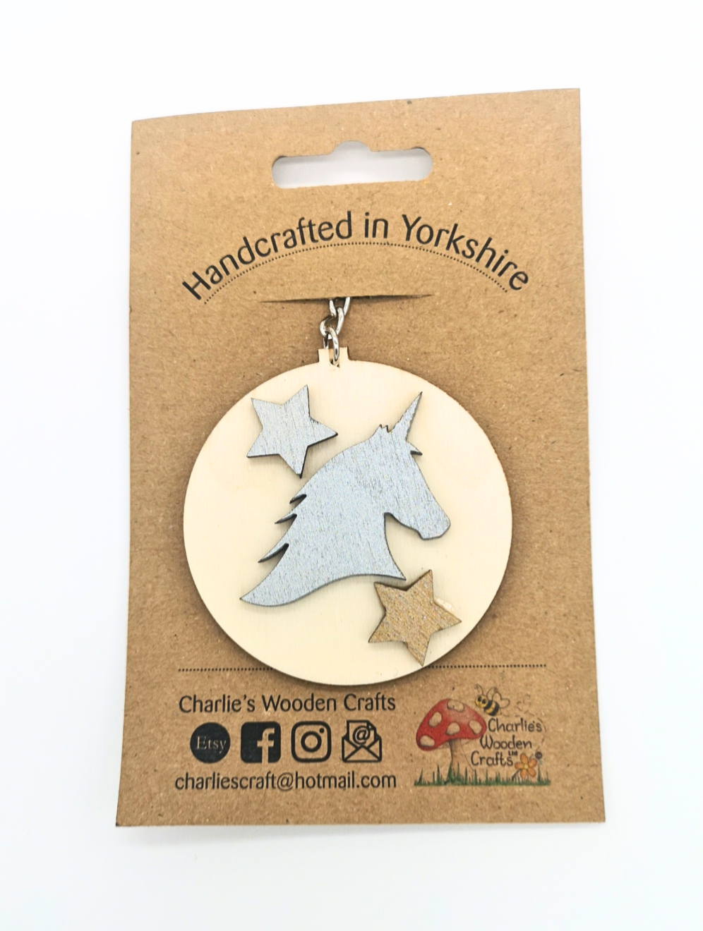 Unicorn Wooden Keyring