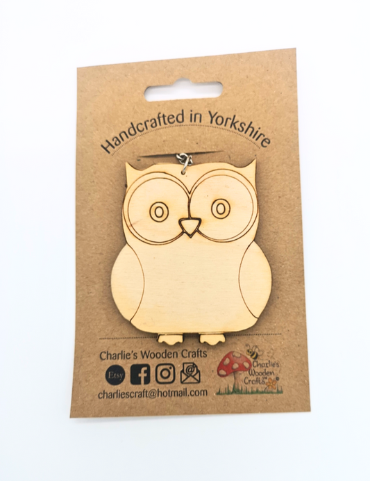 Owl Wooden Keyring