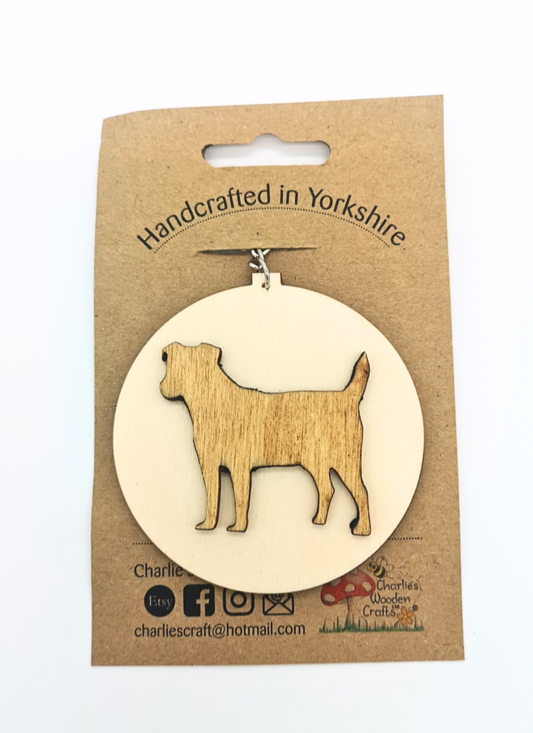 Terrier Dog Wooden Keyring