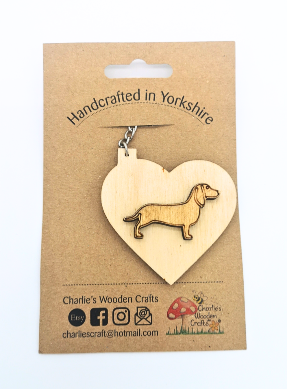 Sausage Dog/ Dachshund Wooden Keyring