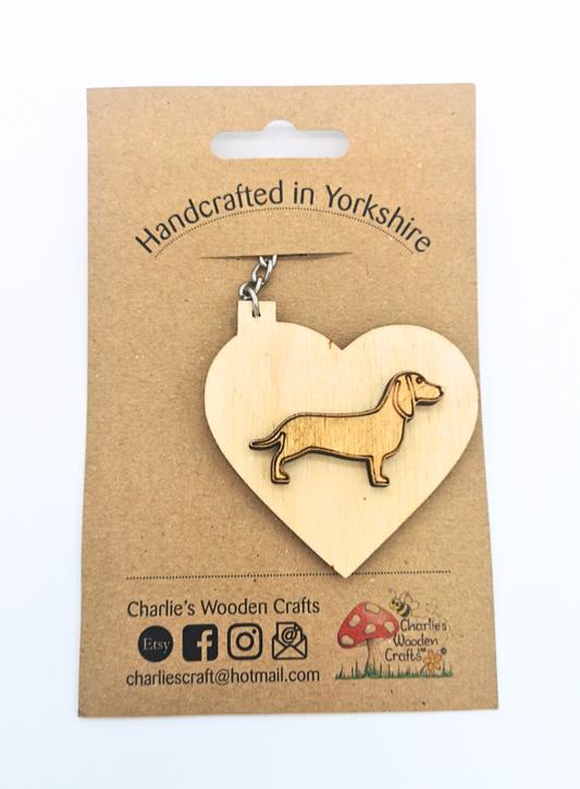 Sausage Dog/ Dachshund Wooden Keyring