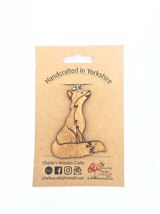 Fox Wooden Keyring