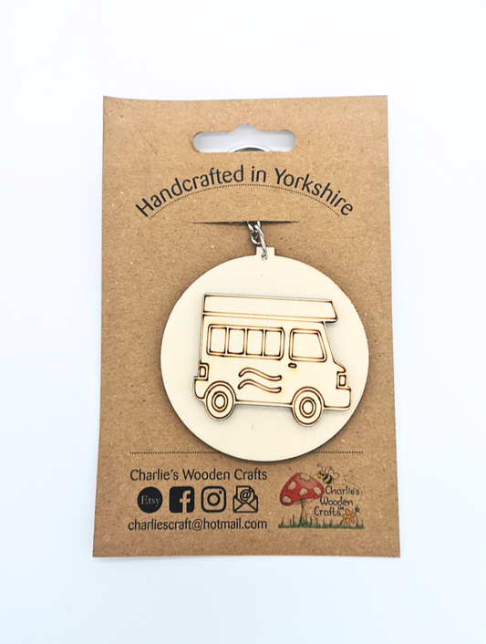 Camper Van Wooden Keyring