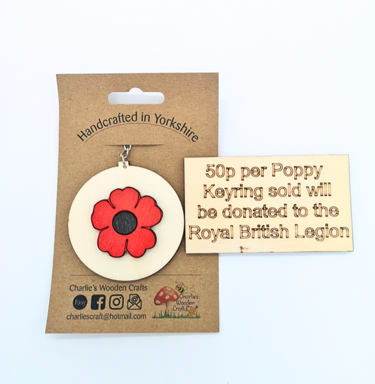 Poppy Wooden Keyring
