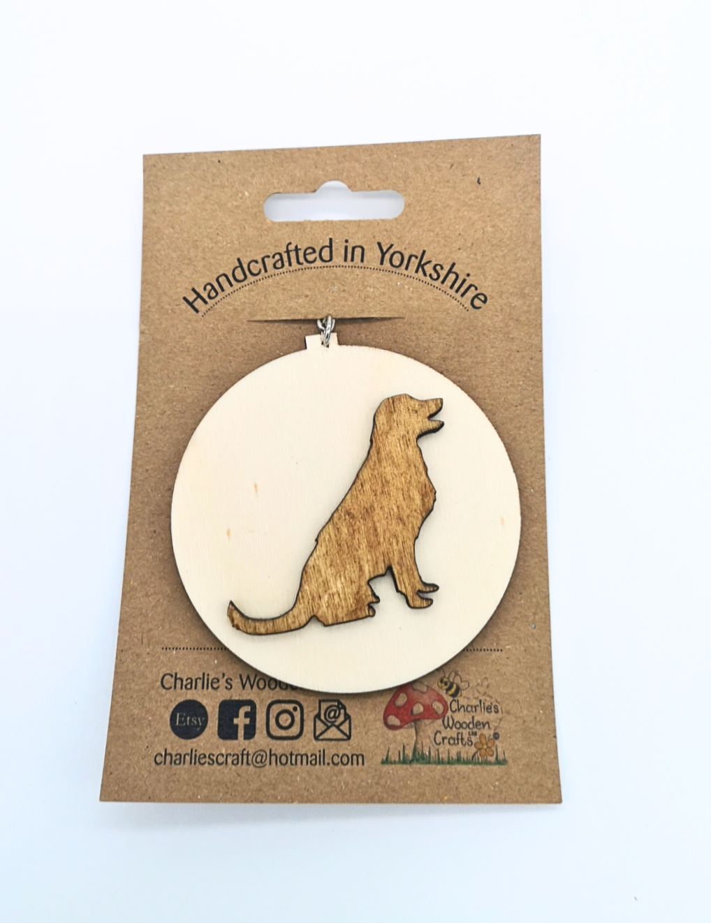 A Retriever Wooden Dog Keyring