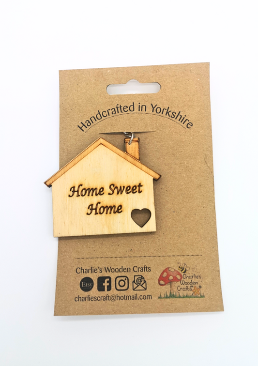 Home Sweet Home Wooden Keyring