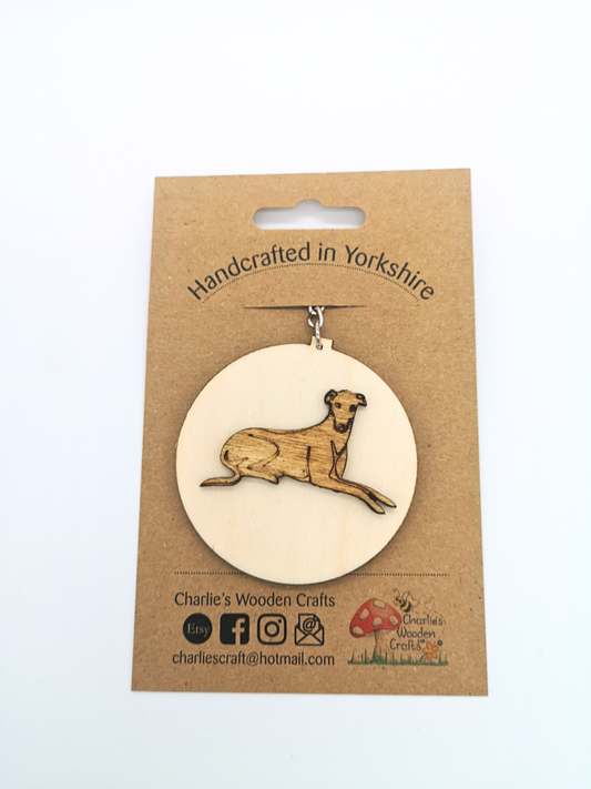 Greyhound Wooden Keyring
