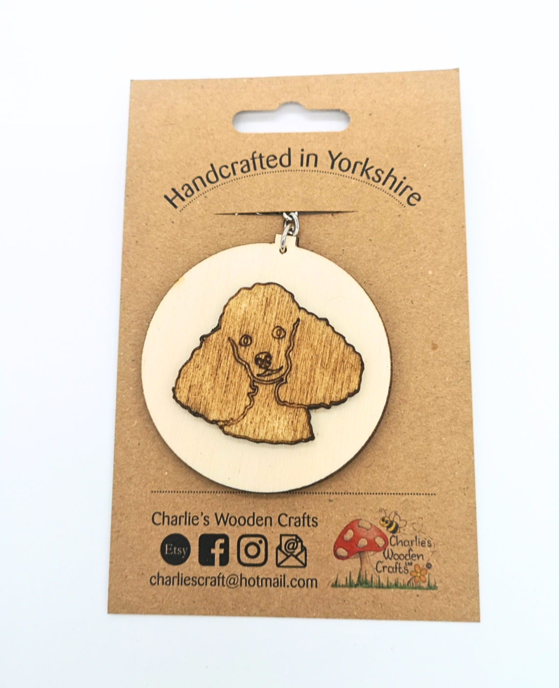 Poodle Wooden Keyring