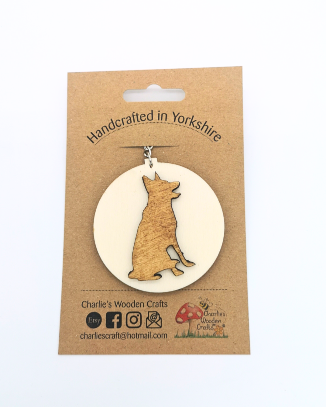 German Shepherd Wooden Keyring