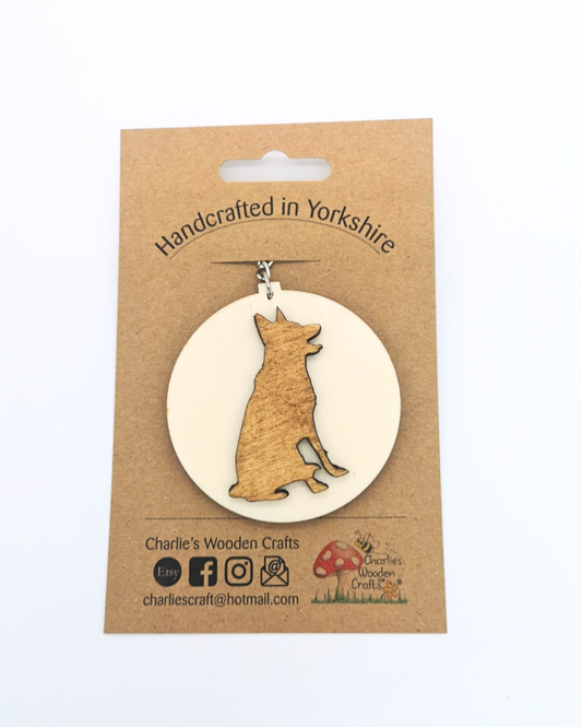 German Shepherd Wooden Keyring