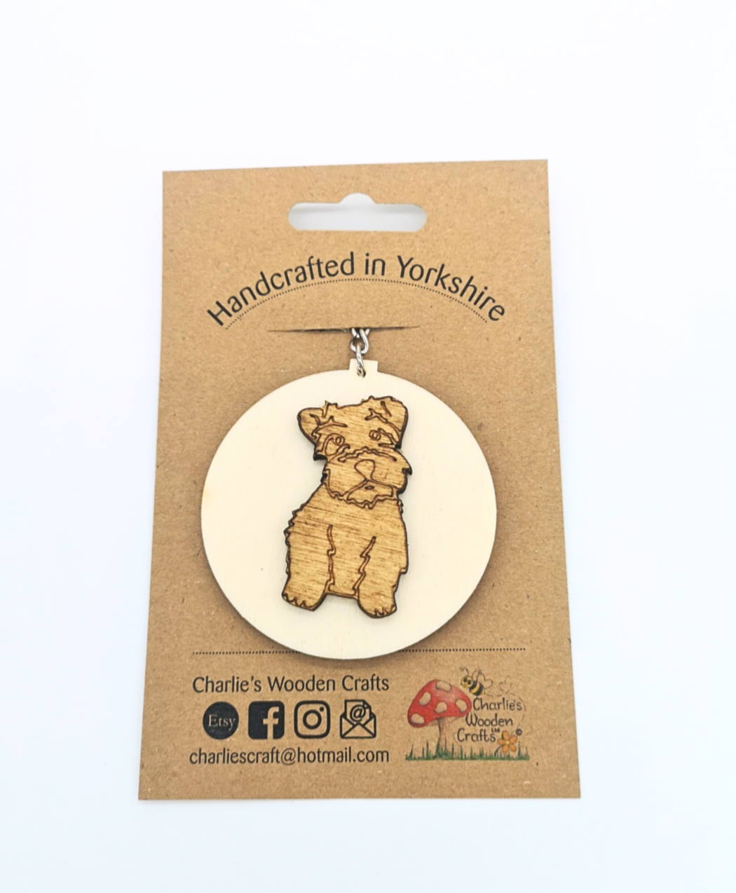 Schnauzer Wooden Keyring