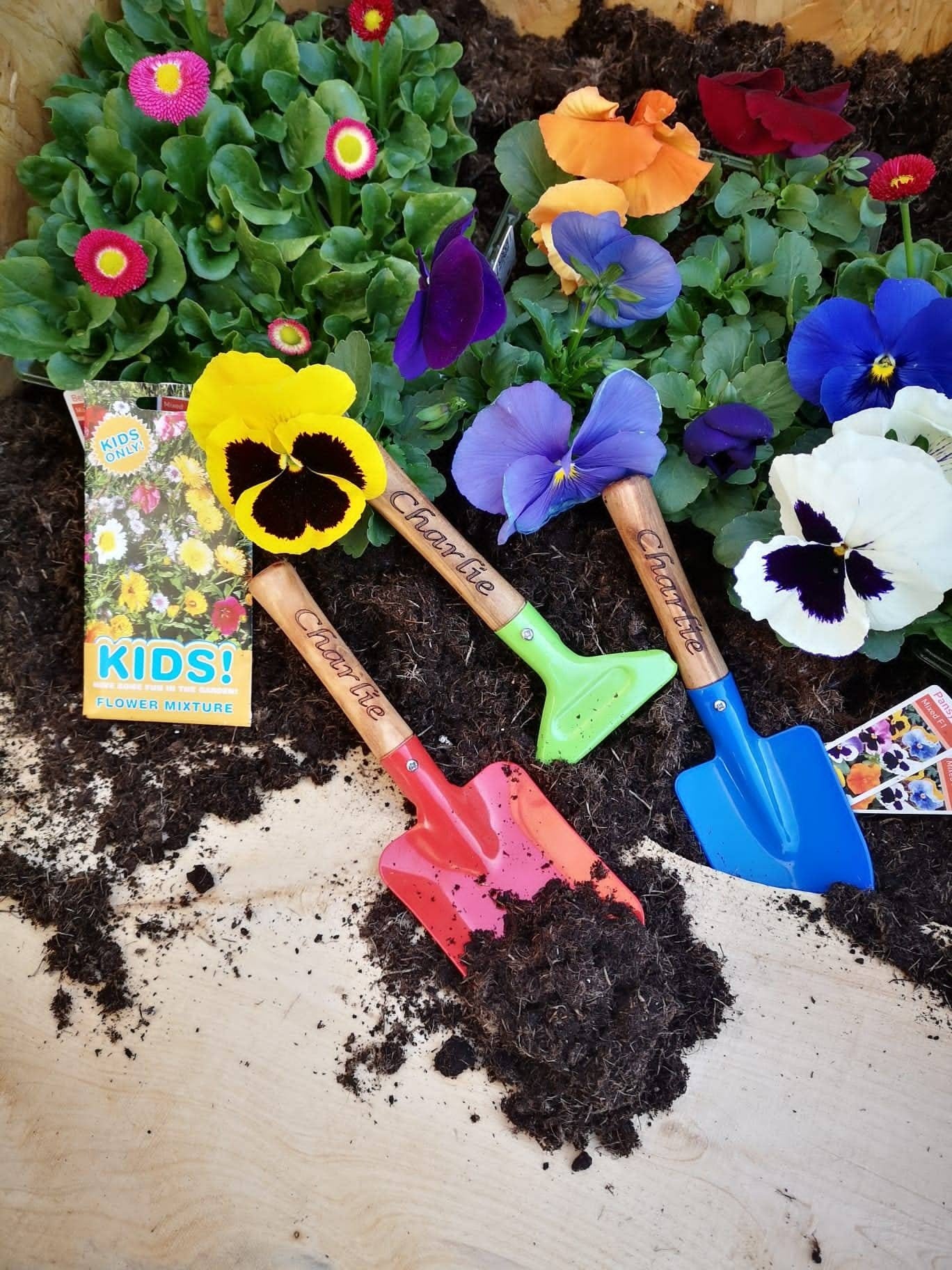 Personalised children's garden tools.