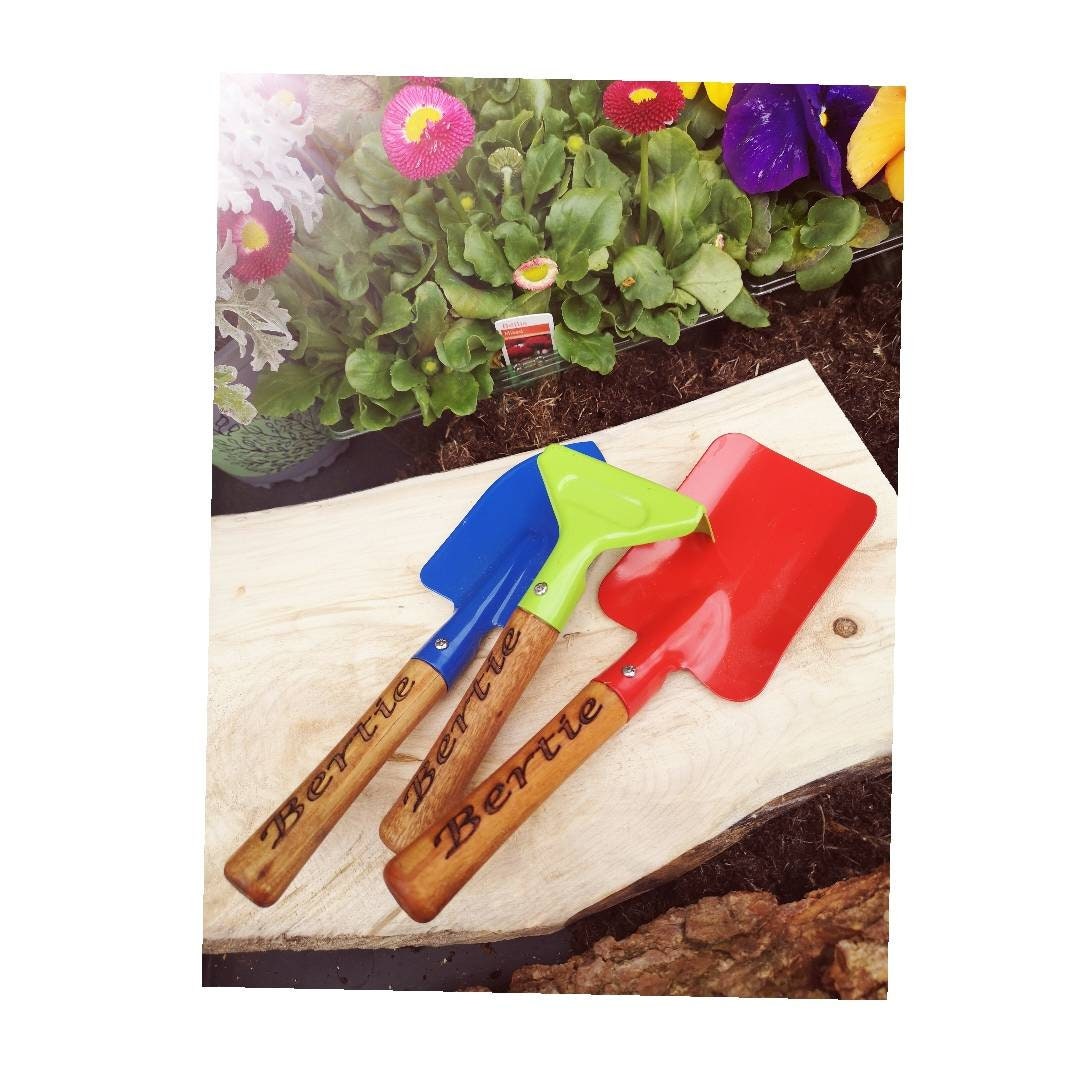 Personalised children's garden tools.