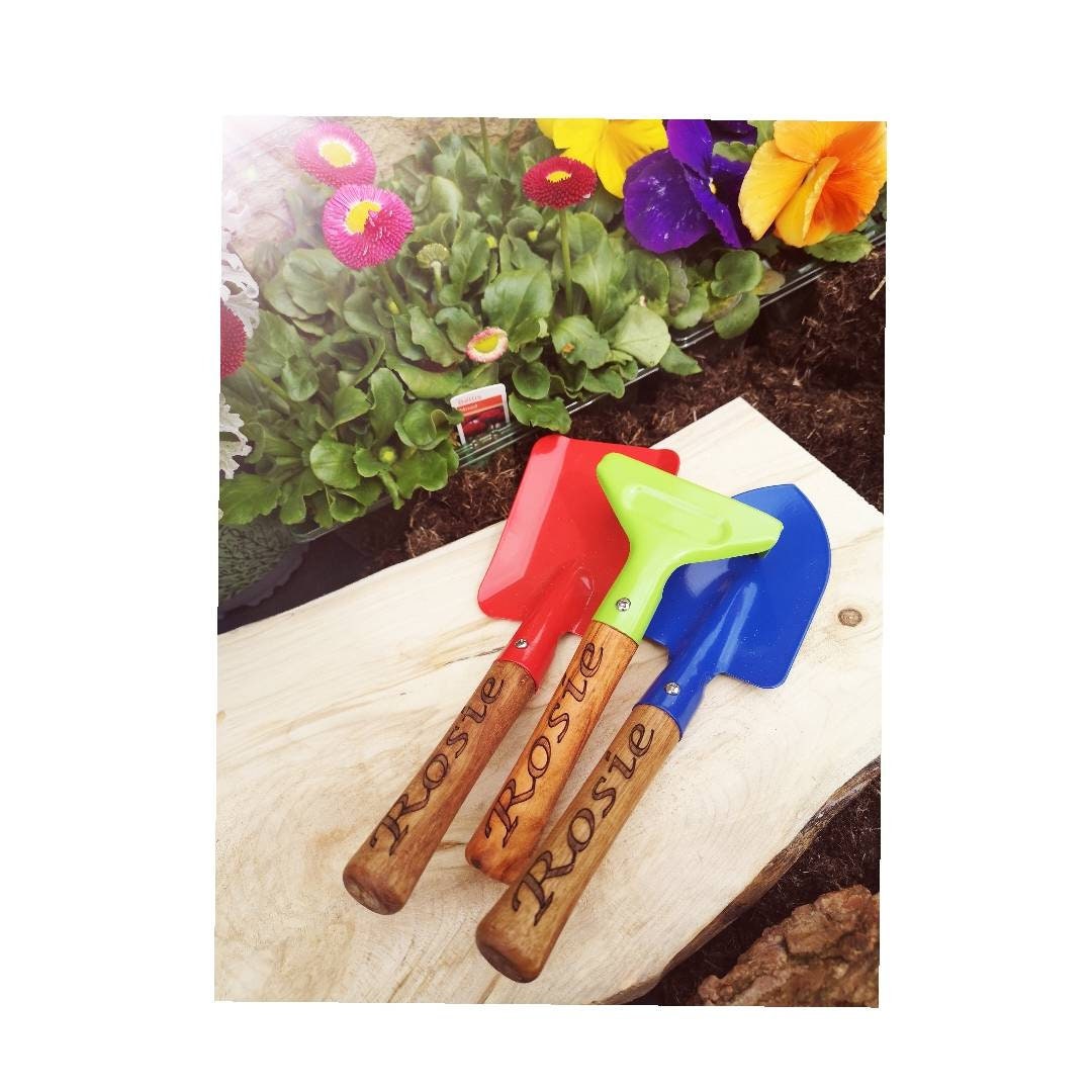 Personalised children's garden tools.